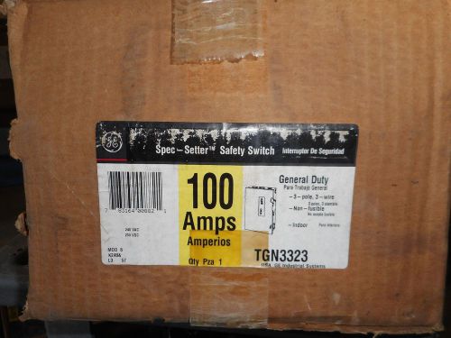 GE TGN3321 100 AMO 240 VOLT DISCONNECT 3 PHASE INDOOR NON FUSIBLE SAFETY SWITCH