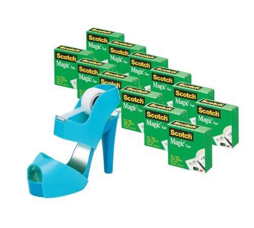 Scotch 3/4 x 1000 inches sandal shoe tape dispenser with magic tape, 12-rolls for sale