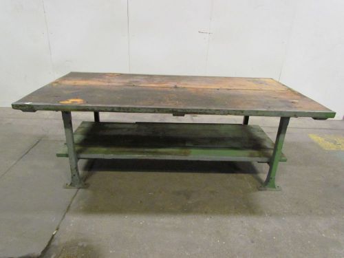 Vintage Industrial Work Bench From GE Plant 1-3/4&#034;T Wood Top 49-3/8&#034;Wx96&#034;L Table