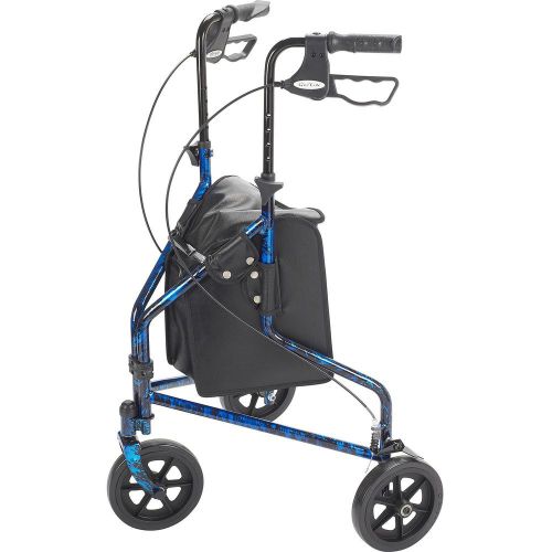 10289BL-DRIVE Deluxe 3 Wheel Aluminum Rollator 7.5&#034; Casters(BLUE) -FREE SHIPPING
