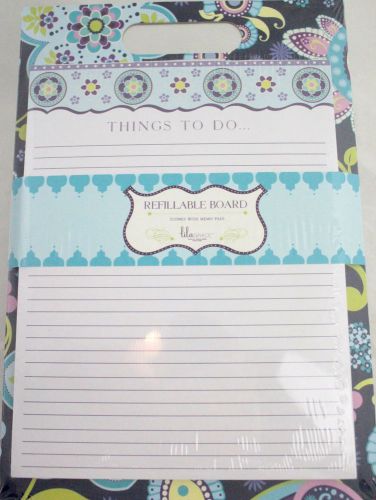 NWT Lila Grace Paisley Printed Refillable Board - With Memo Pad