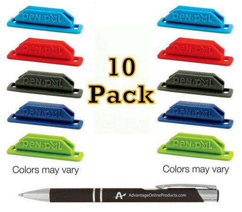 10-pack assorted colors pen pal pen holders 10 pieces assorted colors with fr... for sale