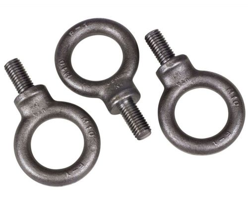 Set of 3 M10-A Short Shaft Carbon Steel Eyebolts