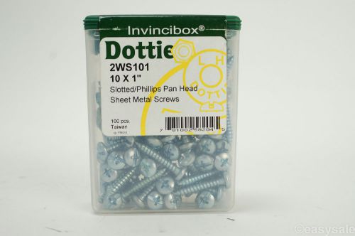 Dottie 2ws101 10x1&#034; slotted/phillips pan head sheet metal screws for sale