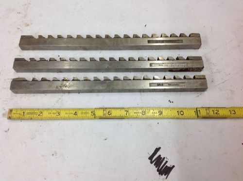 (3) threadwell 1/2&#034;-3, 7/16&#034;-3, 3/8&#034;-3 keyway broach, no shims used for sale