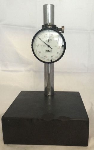 Granite Check Stand Comparator Base Surface Plate &amp; H&amp;H Dial Indicator Gauge 6x6