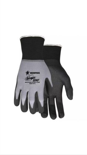 N96797L Coated Gloves, Gray/Black, L, PR