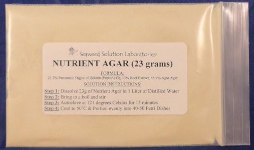 Nutrient Agar 23grams (Dehydrated)- Yields 1 Liter (40-50, 100mm plates)