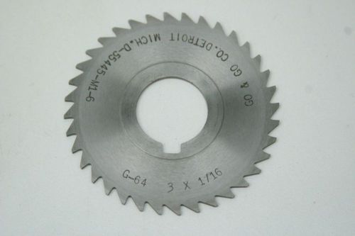 Stright Tooth Plain Milling Cutter 3 x 1/16 x 1 HS USA
