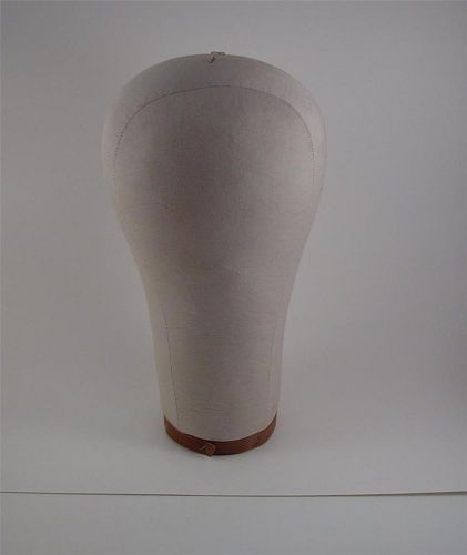 Vintage Millinery Canvas Head Hat Wig Mannequin Display Stand Block Form 9 1/2&#034;