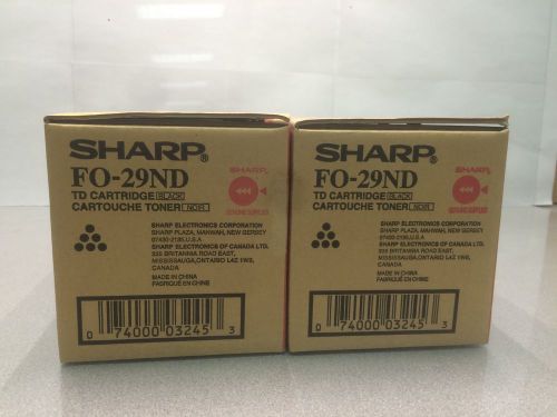 Lot Of 2x Sharp Black Toner Cartridge *FO-29ND*