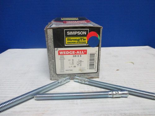 SIMPSON STRONG TIE WA37500 3/8&#034;X5&#034; ZINC PLATED WEDGE-ALL ANCHOR 1 BOX OF 49