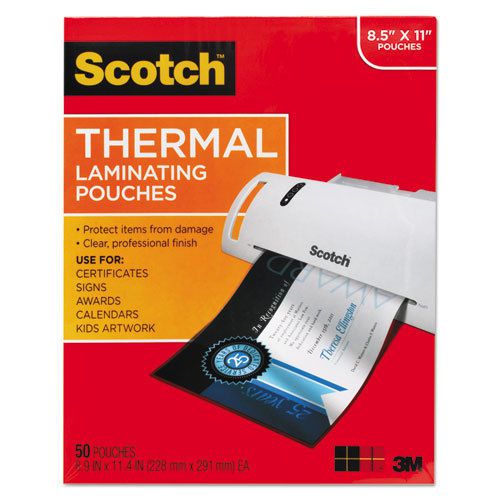 Letter Size Thermal Laminating Pouches, 3 mil, 11 1/2 x 9, 50/Pack
