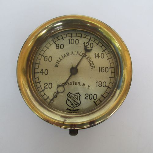 Vintage Ashcroft 0-200 psig Pressure Gauge~WILLIAM A. ALEXANDER~Rochester N.Y.
