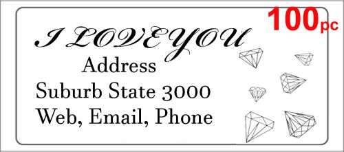 100 Personalised return address label custom mailing sticker 56x25mm diamond