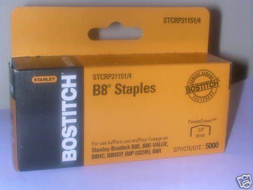 STANLEY BOSTITCH B8 STAPLES #STCRP2115 1/4&#034; STAPLES