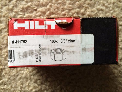 Hilti # 411752 hexagon nut zinc 3/8&#034; 100 pack for sale