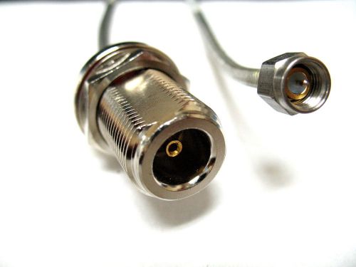 SRC 34660-008 SMA MALE TO N FEMALE CONNECTOR 7&#034; BRAIDED SLEEVE LOT OF 25 NEW