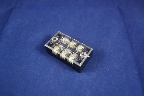 Lot of 5pcs 3 position 25a 600v barrier dual row terminal block/strip w/cover for sale
