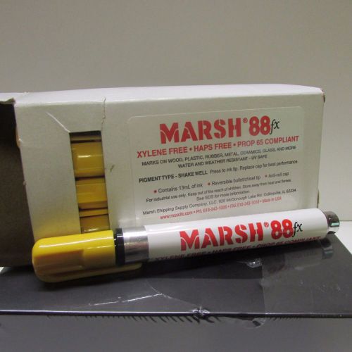 marsh 88fx-yp markers - yellow - 12 in the box