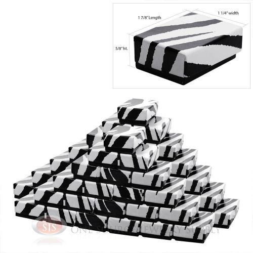 50 zebra print cotton filled gift boxes 1 7/8&#034; x 1 1/4&#034; jewelry charm chain box for sale