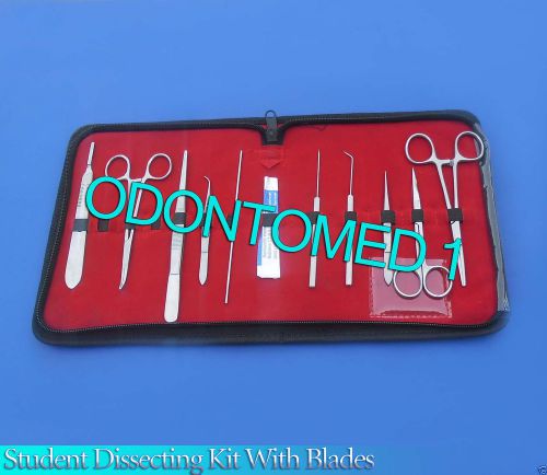 Set of 10 pc student dissecting dissection medical instruments kit +5 blades #24 for sale