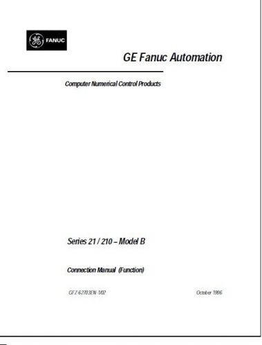 GE Fanuc Series 21 210 Model B Connections Manual GFZ-62703EN-1