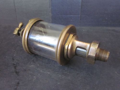 Vgt 6&#034; Tall Brass Glass Bulb Engine Oiler Complete Unmarked