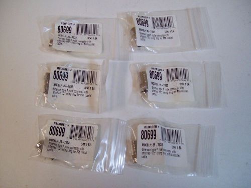 EMERSON 25-7032 F-MALE CRIMP-RG11 CONNECTOR - LOT OF 6 - NEW - FREE SHIPPING