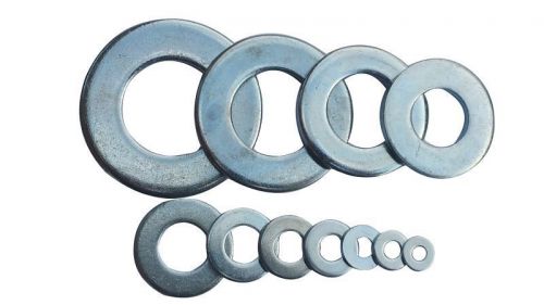 #6 sae steel flat washers - qty: 500 (zinc plated) for sale
