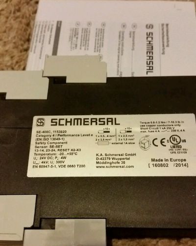 New Lot of 2 SCHMERSAL SE-400C SAFETY CONTROLLER SAFETY EDGE CONTROL SE400C