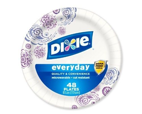 Dixie Heavy Duty Paper Plates, 6.875 Inch, 48 Count (Pack of 3)