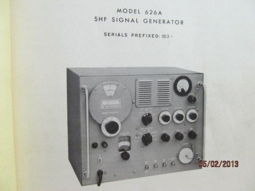 Agilent/HP 626A SHF Signal Generator Operating Servicing Manual/schematics 003-