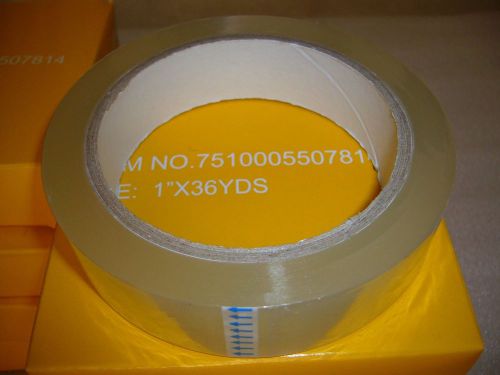 Thin clear double sided tape w/ liner 1&#039;&#039; w x 36 yd x 2 mil thickness 3&#039;&#039; core for sale