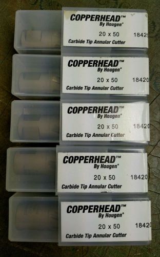5 new Hougen Copperhead™ 20 X 50 Carbide Tip Annular Cutters 20mm x 50mm 18420