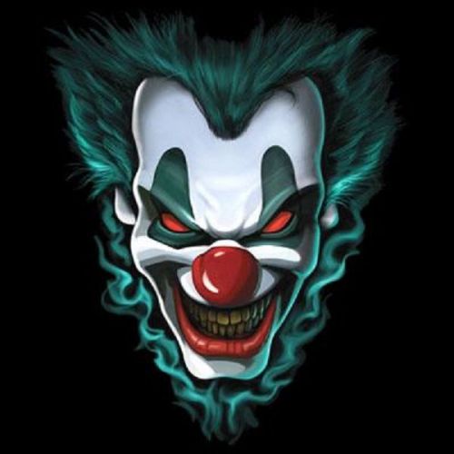 Freakshow clown heat press transfer for  shirt sweatshirt tote quilt fabric 672o for sale