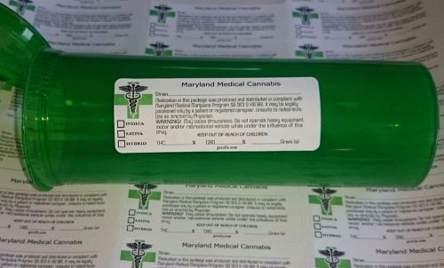 Maryland state green cross medical or rx cannabis labels 30 / 120 / 1050 pcs usa for sale