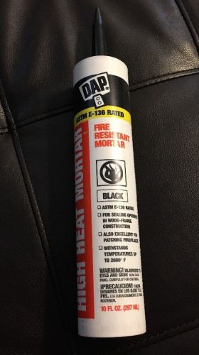 DAP Fire Resistant Mortar Black ASTM E-136 Rated Woof Frame Seal Fireplace 10 Oz