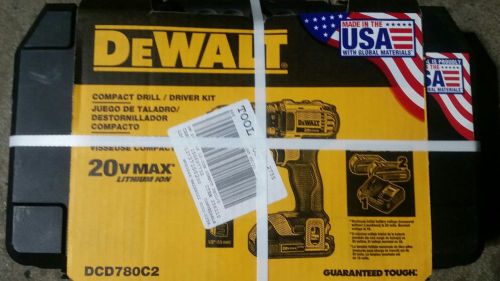 Dewalt dcd780c2 20-volt max li-ion compact 1.5 ah drill/driver kit new for sale