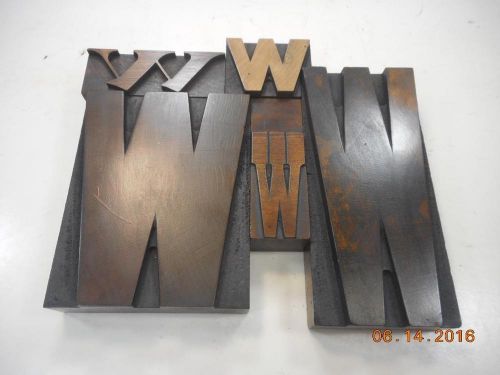 5 Letterpress Printing Antique Wood Type Letter W All Different Fonts &amp; Sizes