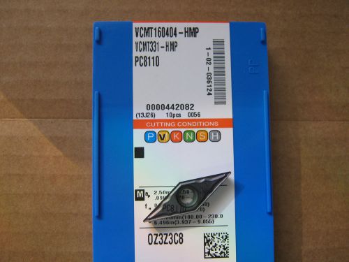 Korloy vcmt160404-hmp pc8110 ss, hr, ta cutting inserts .015&#034;rad  new!! for sale