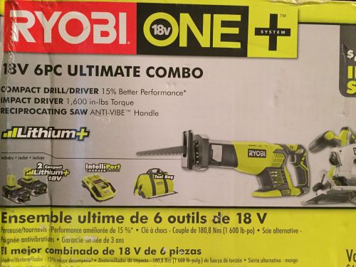 Ryobi   one+ 18-volt lithium-ion ultimate combo kit (6-tool) for sale