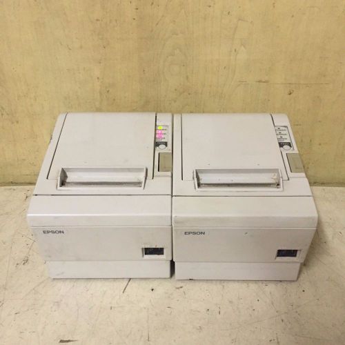Lot of 2 epson tm-t88ii m129b pos thermal receipt printer – no adapter for sale