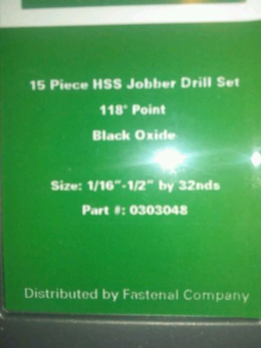 15 Piece FMT black oxide jobber drill bit set