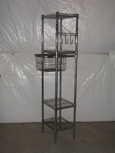 14&#034; x 18&#034; Stainless Steel 5-Tier Tower Wire Shelf
