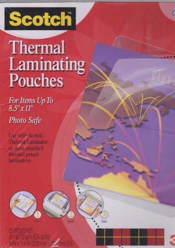 Scotch Thermal Laminating Pouches Gloss 50 Pouches For Items Up to 8.5 X 11 &#034;
