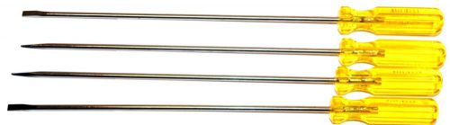 4 nos williams usa 3/16&#034; x 10&#034; blade standard slotted tip screwdriver #de-50 for sale
