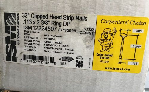 2 3/8&#034;x.113&#034; Ring DP Clipped Head Strip Nails 40 Boxes of 5,000