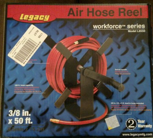 Legacy workforce (tm) series(l8550) 3/8&#034; x 50&#039; manual rewind air hose reel - nib for sale