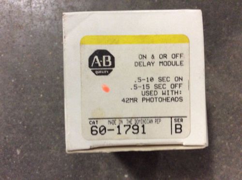 Allen Bradley 60-1791 Ser B On &amp; Or Off Delay Module Used With 42 MR PHOTOHEADS